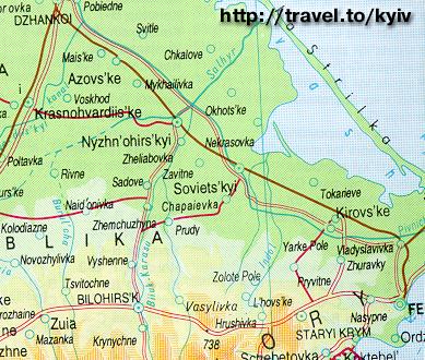 Карта Крыма. Старый Крым. Белогорск. Джанкой