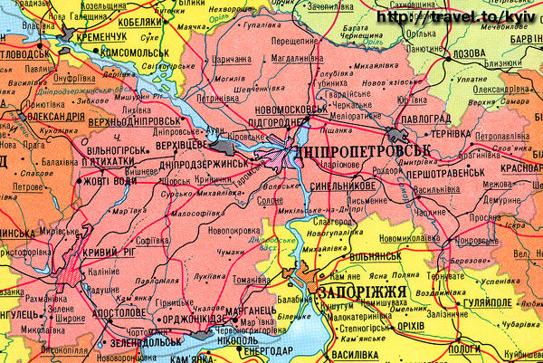 Карта Украины. Днепропетровская область